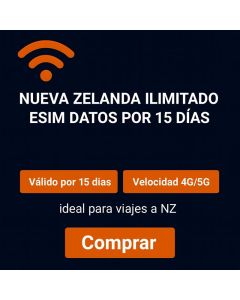 eSIM ilimitada de Nueva Zelanda durante 15 días