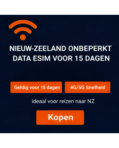 Onbeperkt gebruik van een eSIM in Nieuw-Zeeland gedurende 15 dagen