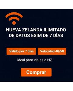 eSIM ilimitada de Nueva Zelanda durante 7 días