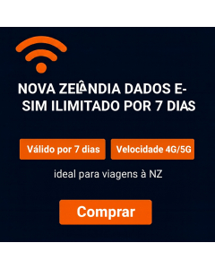 eSIM ilimitado da Nova Zelândia por 7 dias