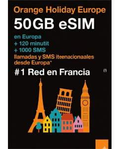 Orange eSIM Europa y Reino Unido: 30 GB de datos y 120 minutos de voz
