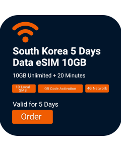 Install South Korea 10GB Voice & Data eSIM | 5 Days + 20 Minutes Calls 