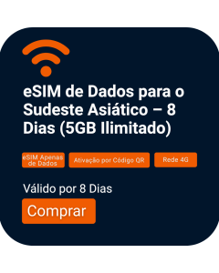 Sudeste Asiático durante 8 dias (5GB ilimitados)