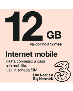 Three Data Only SIM Card 12GB