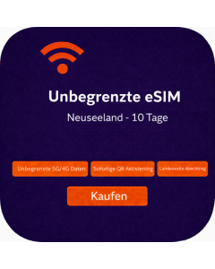Unbegrenzte eSIM Neuseeland - 10 Tage