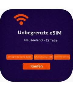 Unbegrenzte eSIM Neuseeland - 12 Tage