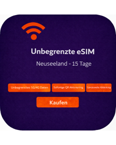 Unbegrenzte eSIM Neuseeland - 15 Tage