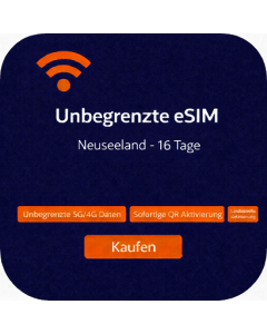 Unbegrenzte eSIM Neuseeland - 16 Tage