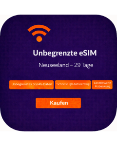 Unbegrenzte eSIM Neuseeland - 29 Tage