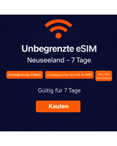 Unbegrenzte eSIM Neuseeland - 7 Tage