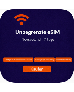 Unbegrenzte eSIM Neuseeland - 7 Tage