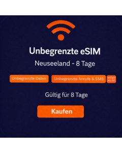 Unbegrenzte eSIM Neuseeland - 8 Tage