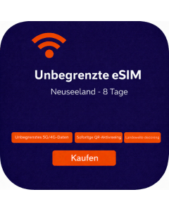 Unbegrenzte eSIM Neuseeland - 8 Tage