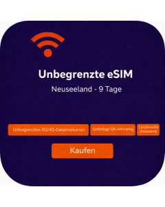 Unbegrenzte eSIM Neuseeland - 9 Tage