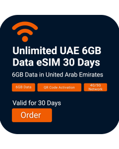 Activate UAE Data eSIM/SIM Card | 6GB Data | 30 Days