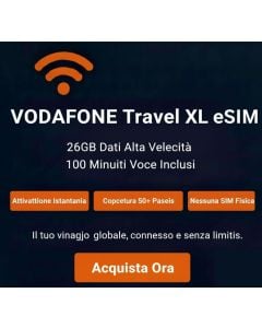 Vodafone Travel XL eSIM: 26GB Dati Globali in 50+ Paesi