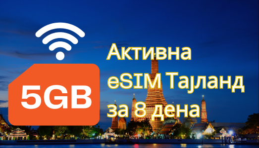 Активна eSIM Тајланд за 8 дена